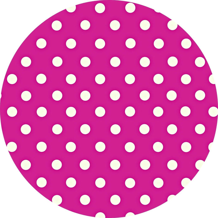Charlo's Set of 4 Round Placemats Covers 14 Dia inch Dot Polka Pink-0
