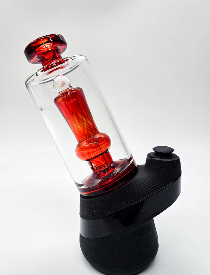 Puffco Peak Red Opal Flat Top Glass Bubbler