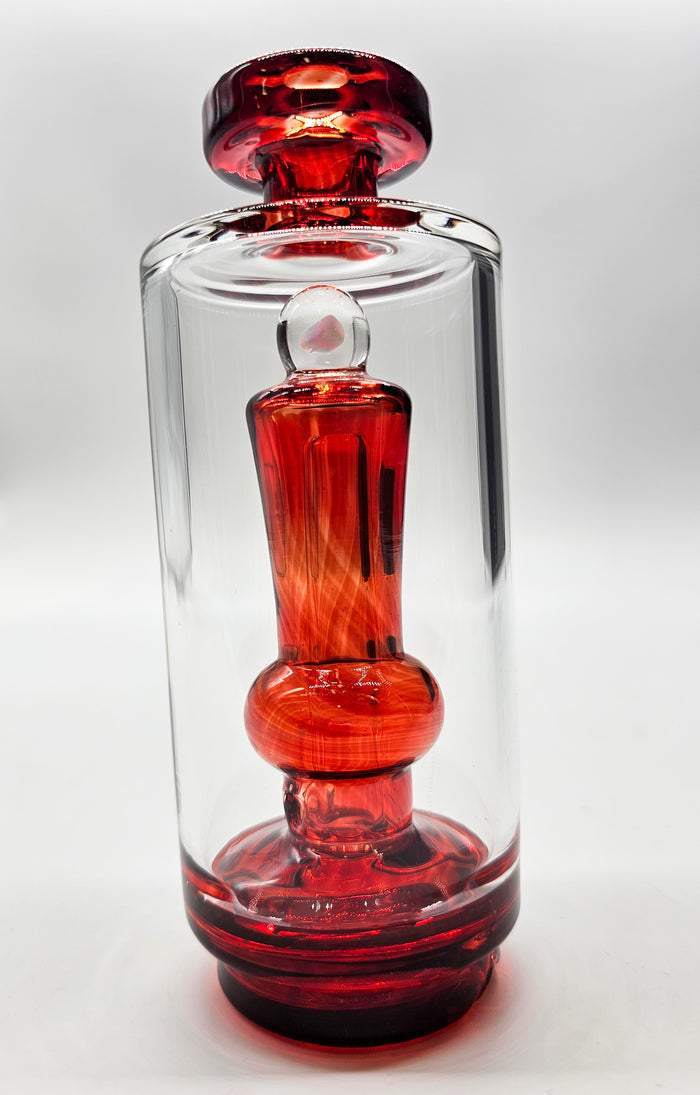 Puffco Peak Red Opal Flat Top Glass Bubbler