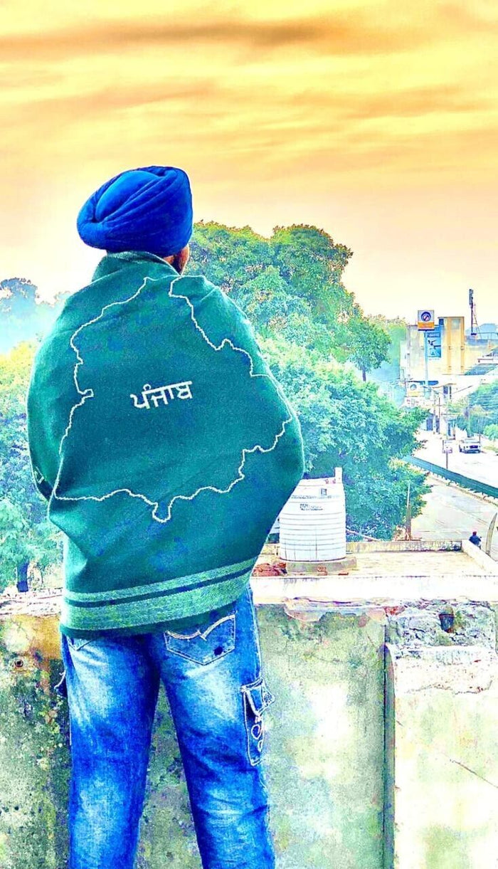Punjab Map Shawl Gurmukhi Panjabi Lohi Wool Stall Kurta Pajama Punjabi Alphabet Indian