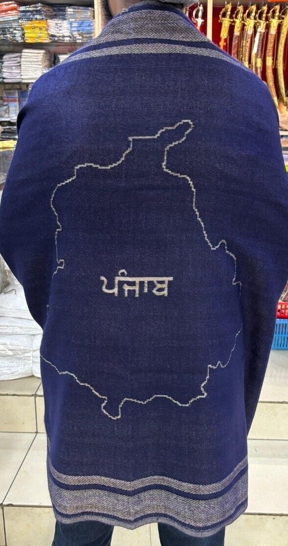 Punjab Map Shawl Gurmukhi Panjabi Lohi Wool Stall Kurta Pajama Punjabi Alphabet Indian