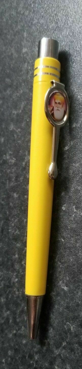 Punjabi Hindu Sikh Khalsa Guru Nanak Photo Ball Pen - Yellow Colour Gift