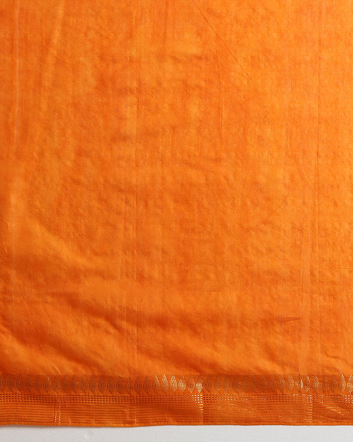 Pure Kota Silk Saree Orange Jaquard Weaving