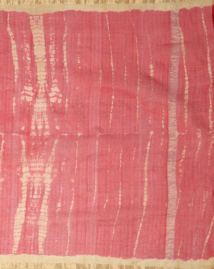 Pure Silk Kota Doria Tye-Dye Sarees Red