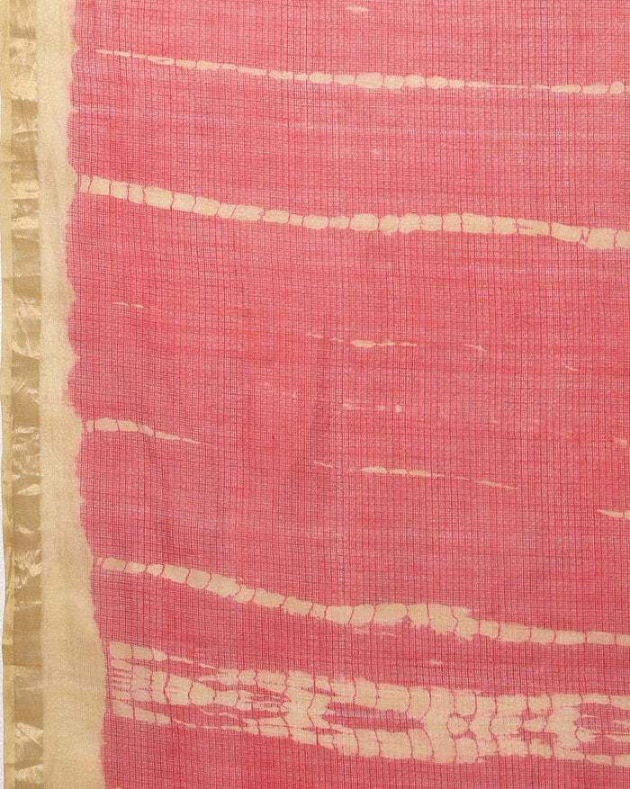 Pure Silk Kota Doria Tye-Dye Sarees Red