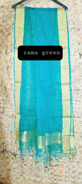 Organza Dupatta â€“ Rama Green â€“ Hand Dyed â€“ Indiehaat