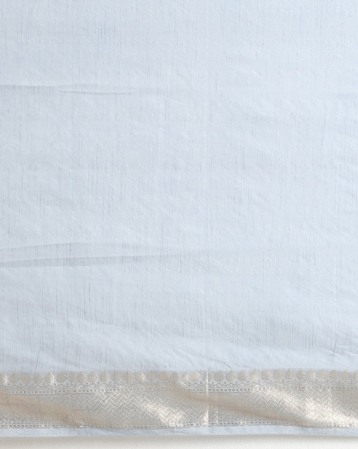Radiating Banarasi Silk Linen Gray Handloom Saree