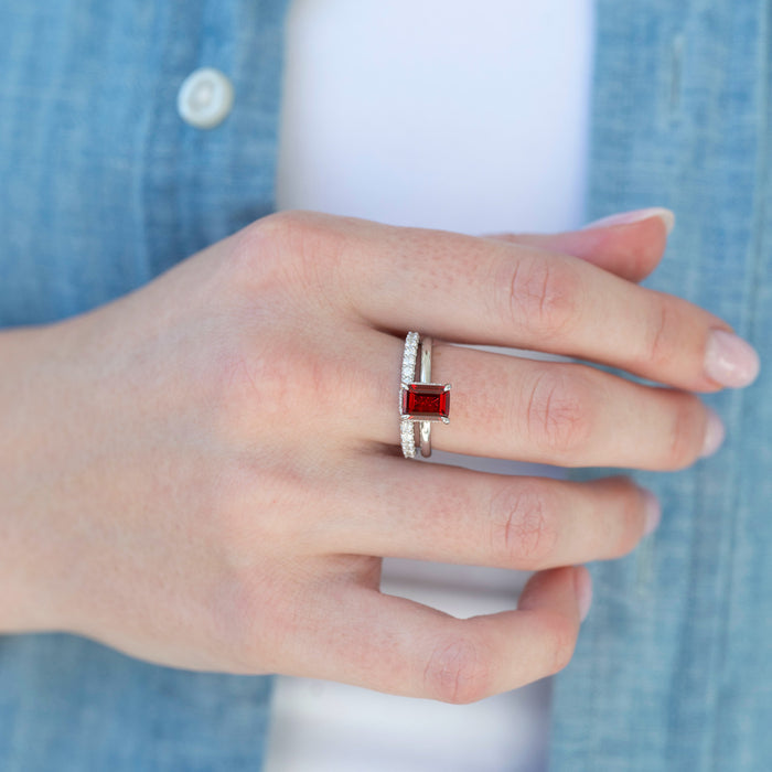 Unique raspberry tourmaline engagement ring by Aquamarise