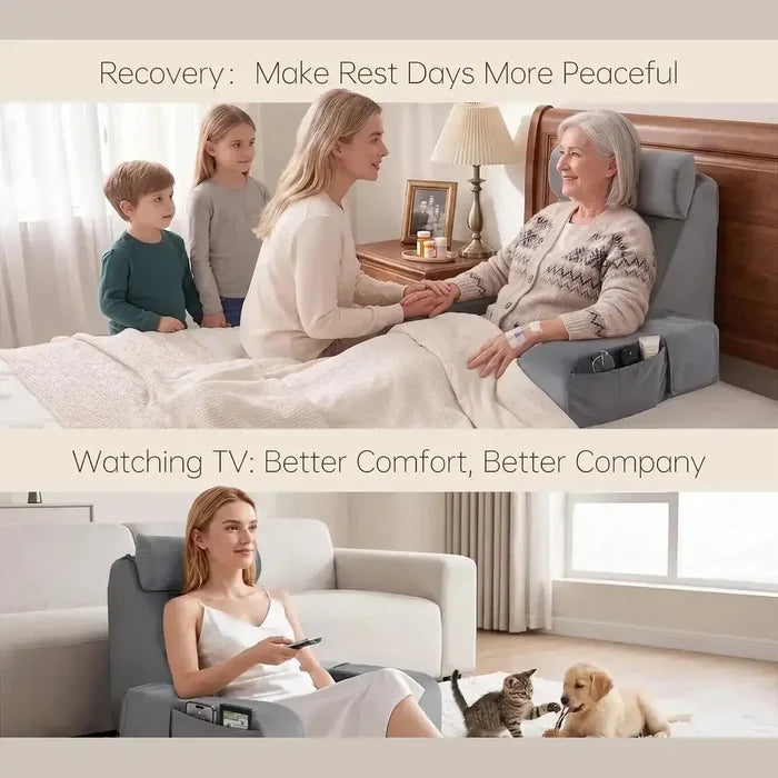 reading pillow with armrests enhancing comfort and support during relaxation for all ages