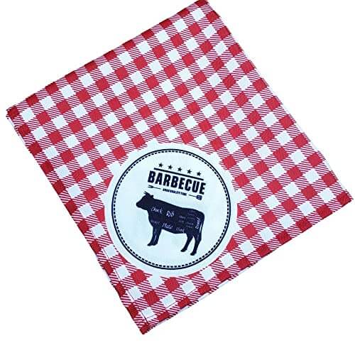 Charlo's Cloth Napkins Set of 4 Red Barbecue II 16" by 16" - Red-0