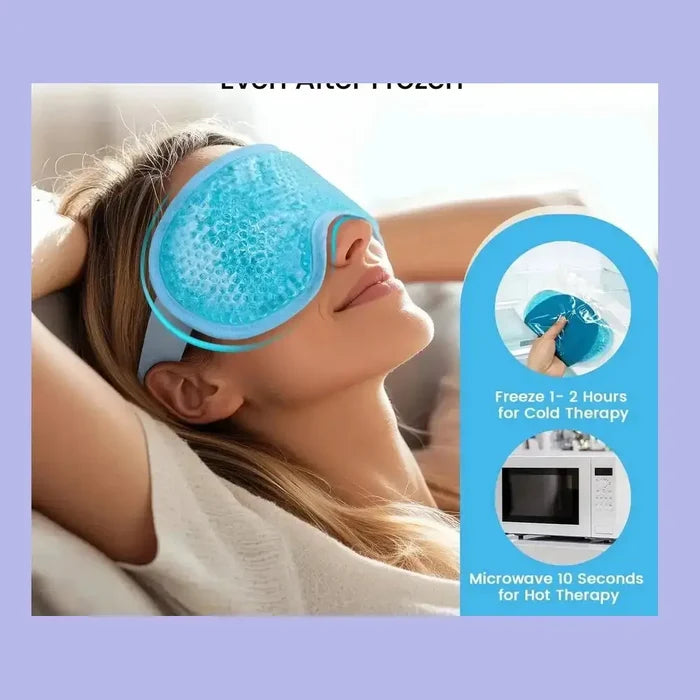Cooling Gel Bead Eye Mask – Reusable Cold & Hot Compress for Puffy Eyes – Eye Care