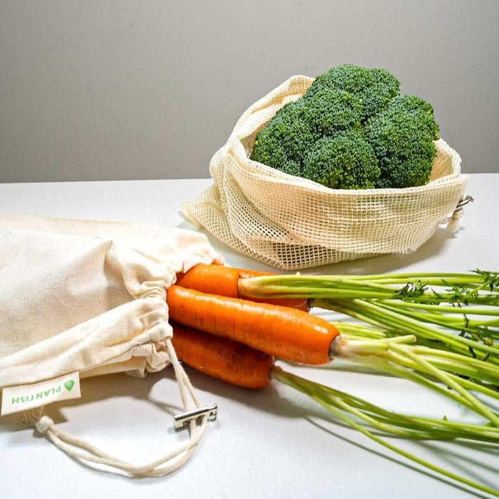 Reusable produce bags 9-piece organic cotton set