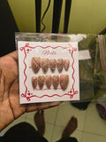 Rose Gold Leaf Press-On Nails – Handmade Reusable Nail Set