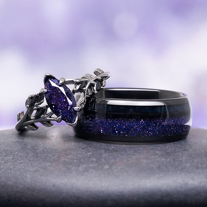 Rowan Starry Night™ & Black Onyx Couples Ring Set
