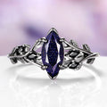 Rowan Starry Night & Black Onyx Dark Fairy Ring in Black Ruthenium