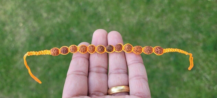 Rudraksha Beads Meditation Bracelet Hindu Shiva Kesari Thread Adjustable Y2R Evil Eye Protection nazar Shield Amulet