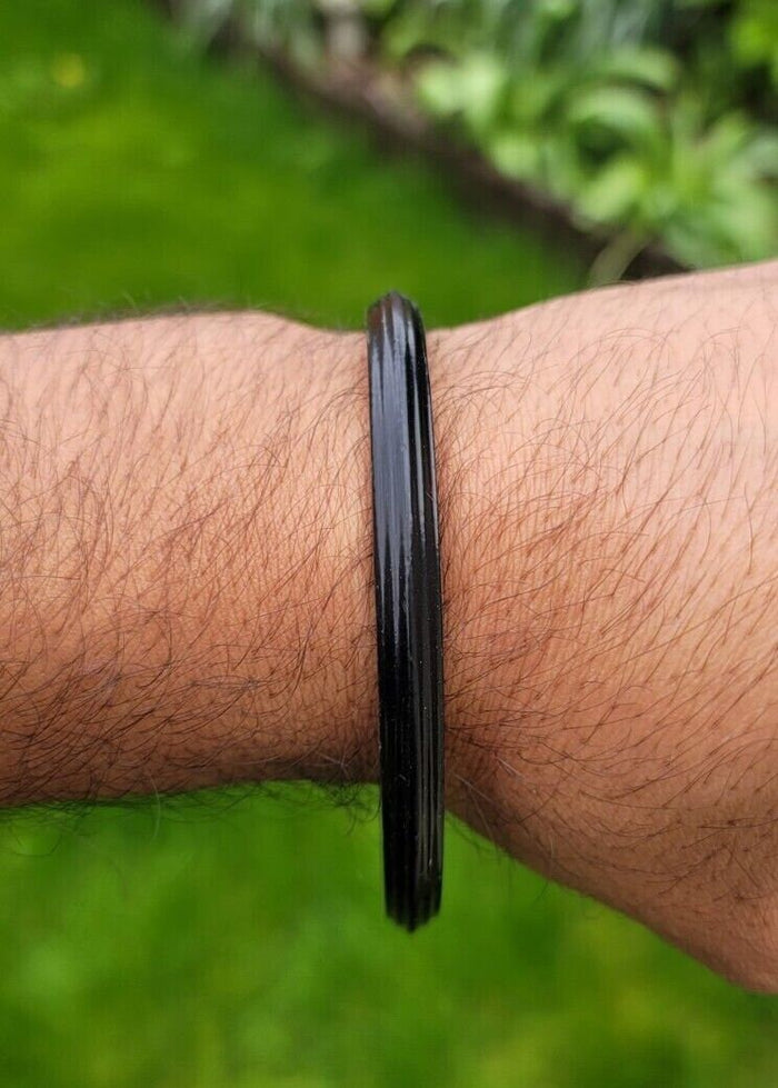 Sarbloh Bangle Black Kara Pure Iron Sikh Dori Kada Heavy Singh Kaur Khalsa Z1AK
