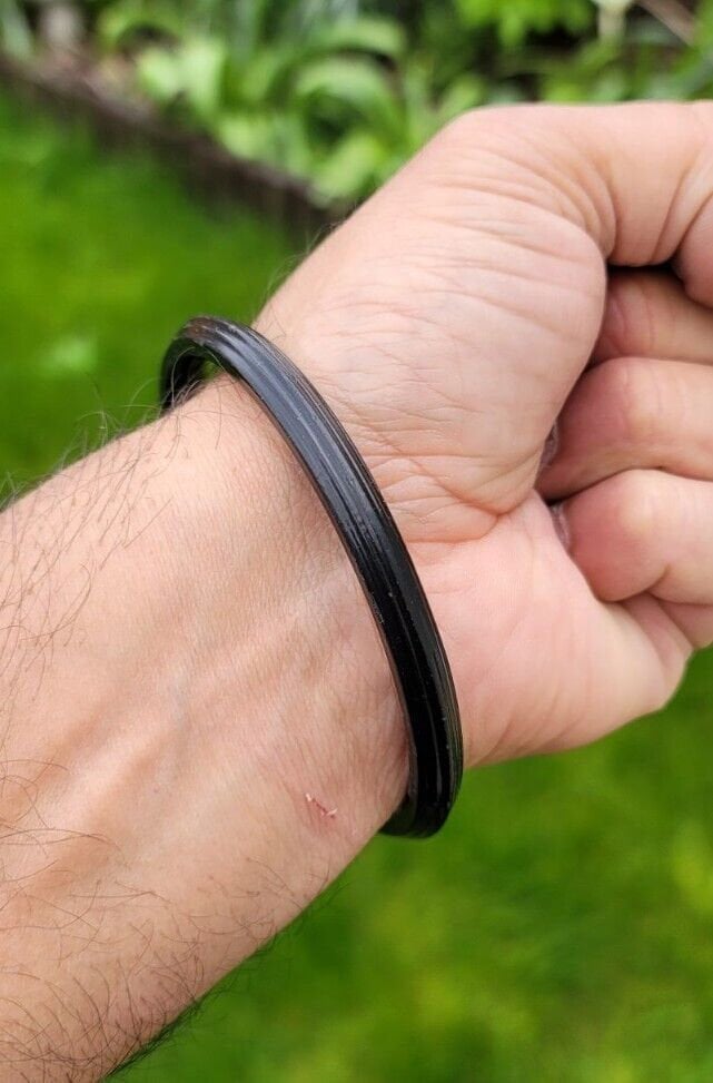 Sarbloh Bangle Black Kara Pure Iron Sikh Dori Kada Heavy Singh Kaur Khalsa Z1AK