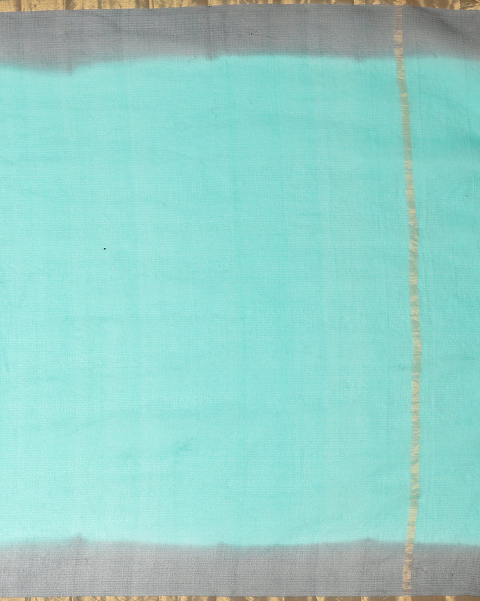 Sea Green Pure Silk Kota Doria Handdyed Saree