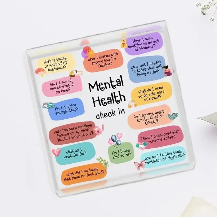 Self-Care Encouragement Sign | Inspirational decor for mental health check-in.