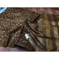 Eri Silk Saree â€“ Brown â€“ Digital Embroidered â€“ Indiehaat