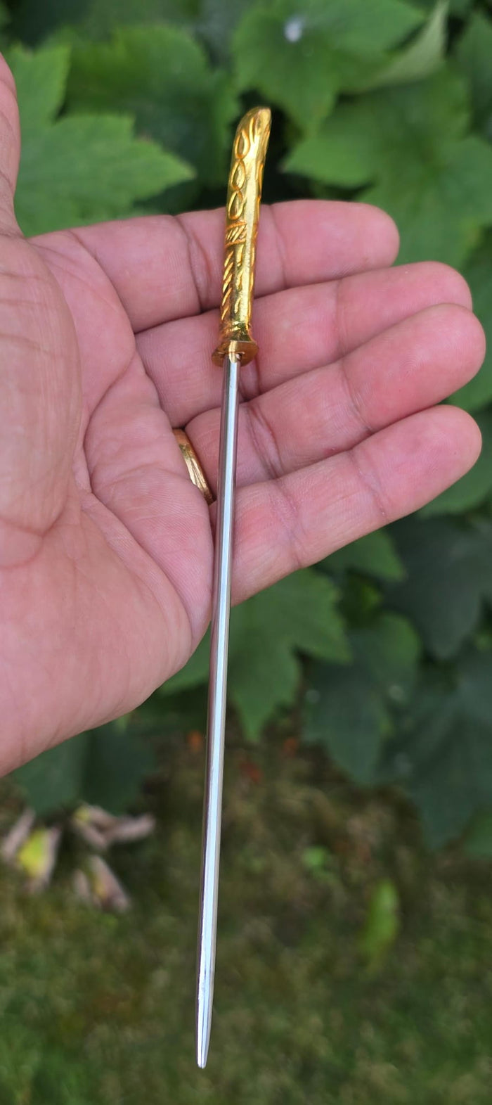 Sikh Baaj Gold Plated Stainless Steel Turban Salai Dumalla Patka Dastar Pagri Keski Hair Tucking Needle