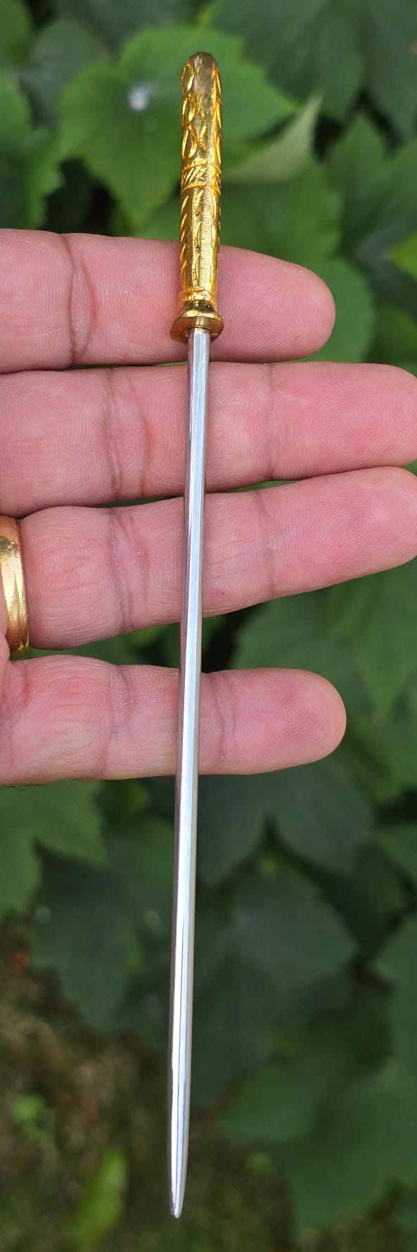 Sikh Baaj Gold Plated Stainless Steel Turban Salai Dumalla Patka Dastar Pagri Keski Hair Tucking Needle
