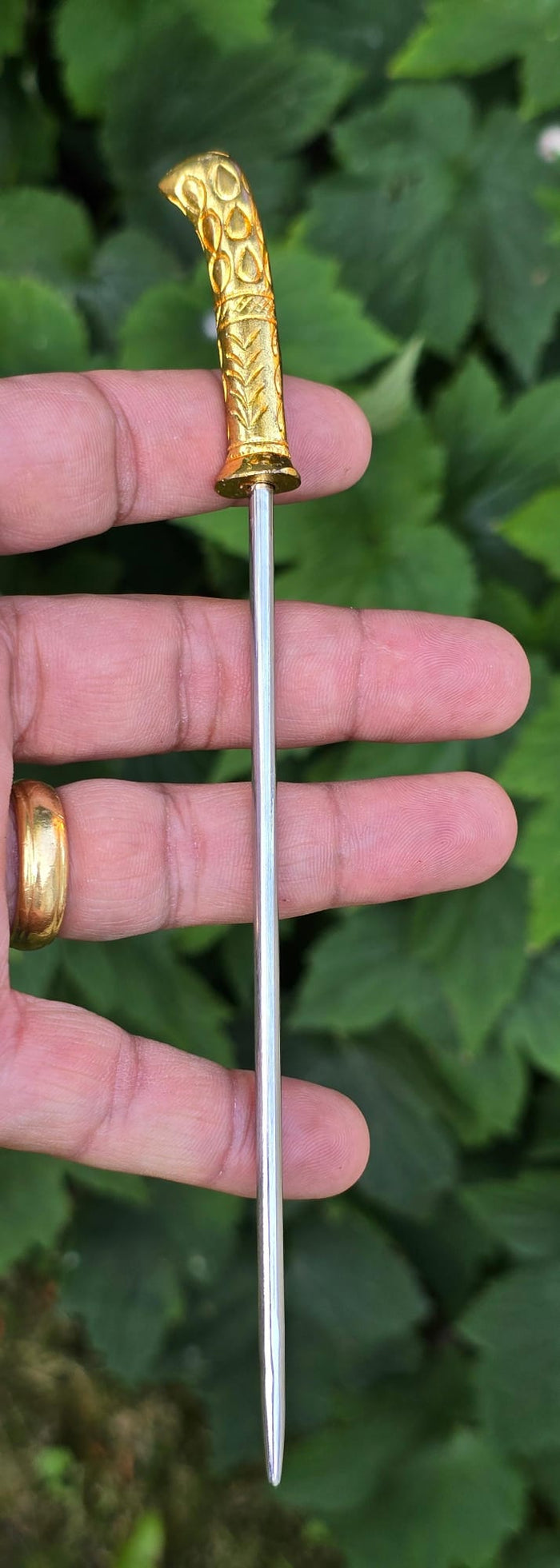Sikh Baaj Gold Plated Stainless Steel Turban Salai Dumalla Patka Dastar Pagri Keski Hair Tucking Needle