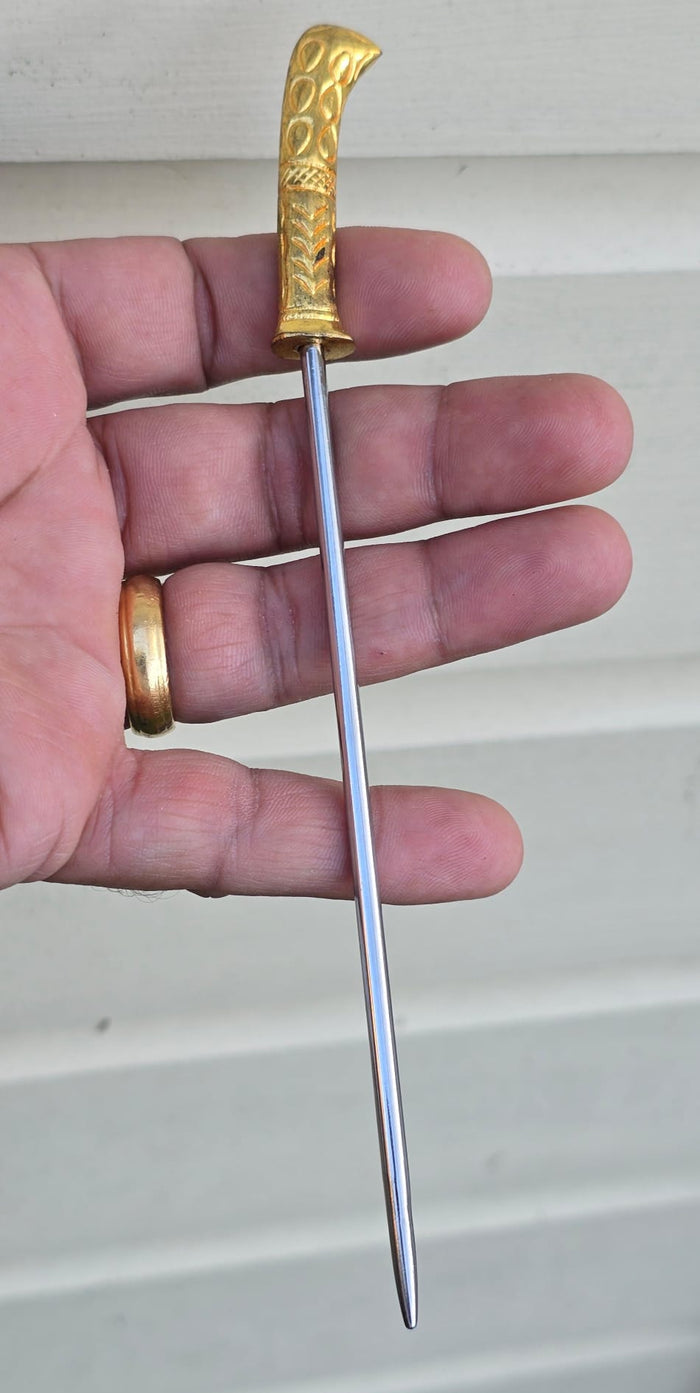 Sikh Baaj Gold Plated Stainless Steel Turban Salai Dumalla Patka Dastar Pagri Keski Hair Tucking Needle