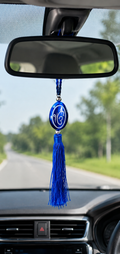Sikh Ek Onkar Khanda Blue Car Mirror Hanger Punjabi Nazar Shield Pendant Gift RR3