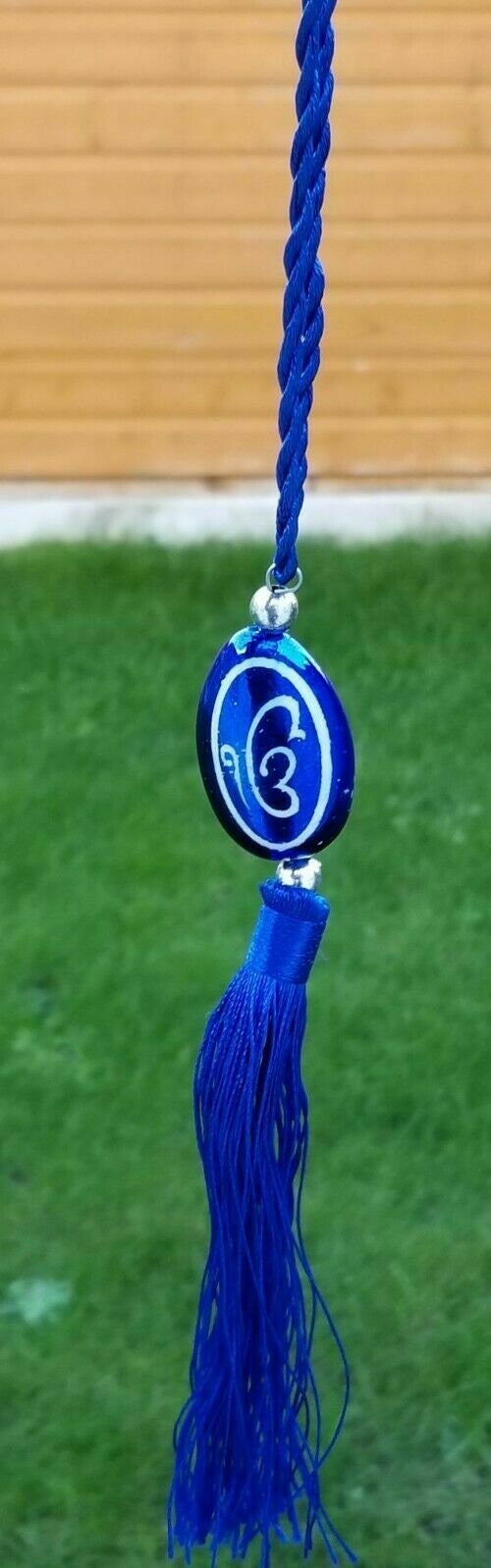 Sikh Ek Onkar Khanda Blue Car Mirror Hanger Punjabi Nazar Shield Pendant Gift RR3