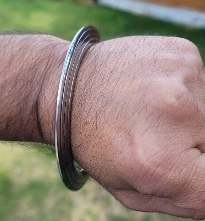 Sikh Kara Chakri Stainless Steel Kada Singh Kaur Bangle Punjabi Bracelet E17