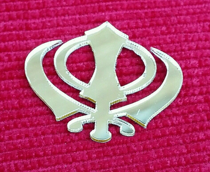 SIKH Punjabi PICCOLO D'ORO KHANDA SINGH KHALSA acrilico ADESIVO RETRO REGALO