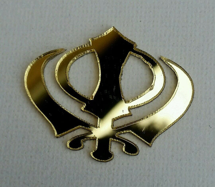 SIKH Punjabi PICCOLO D'ORO KHANDA SINGH KHALSA acrilico ADESIVO RETRO REGALO