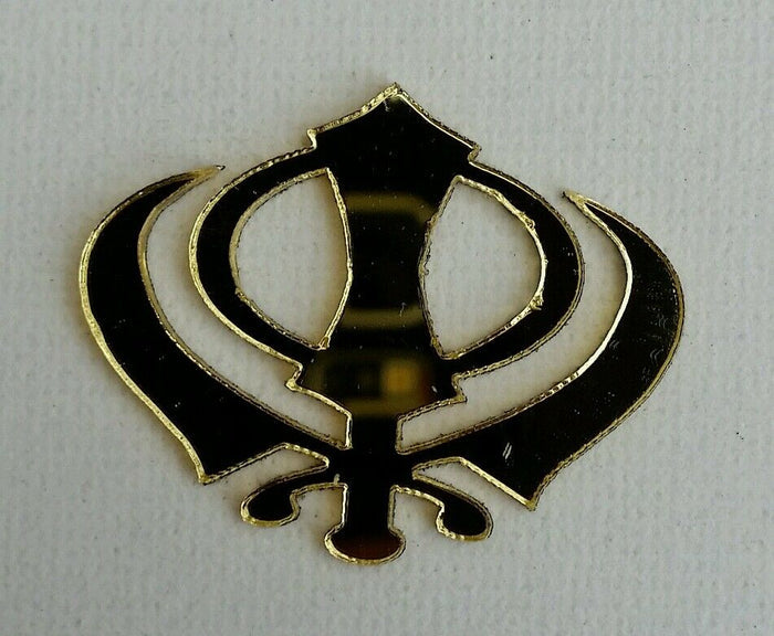 SIKH Punjabi PICCOLO D'ORO KHANDA SINGH KHALSA acrilico ADESIVO RETRO REGALO