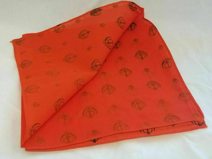 Sikh punjabi singh kaur orange khalsa khandas bandana head wrap gear rumal za2
