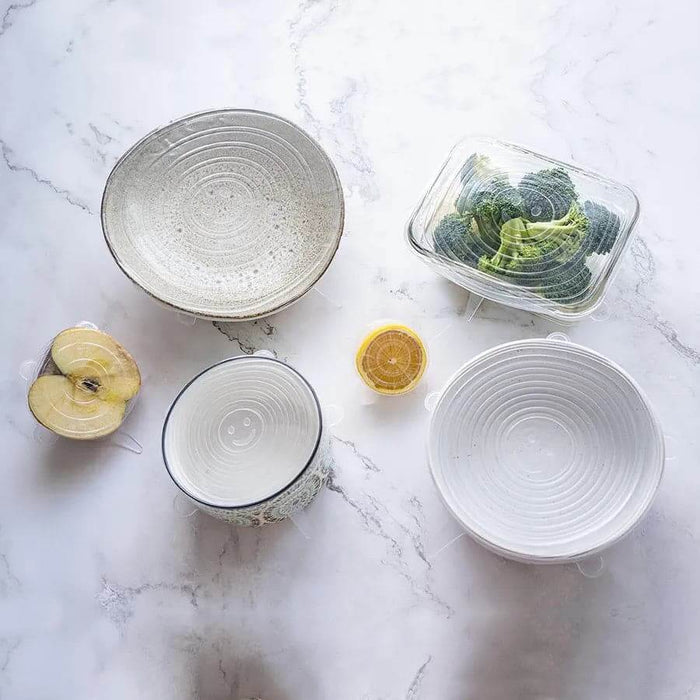 Reusable silicone bowl covers set of 6