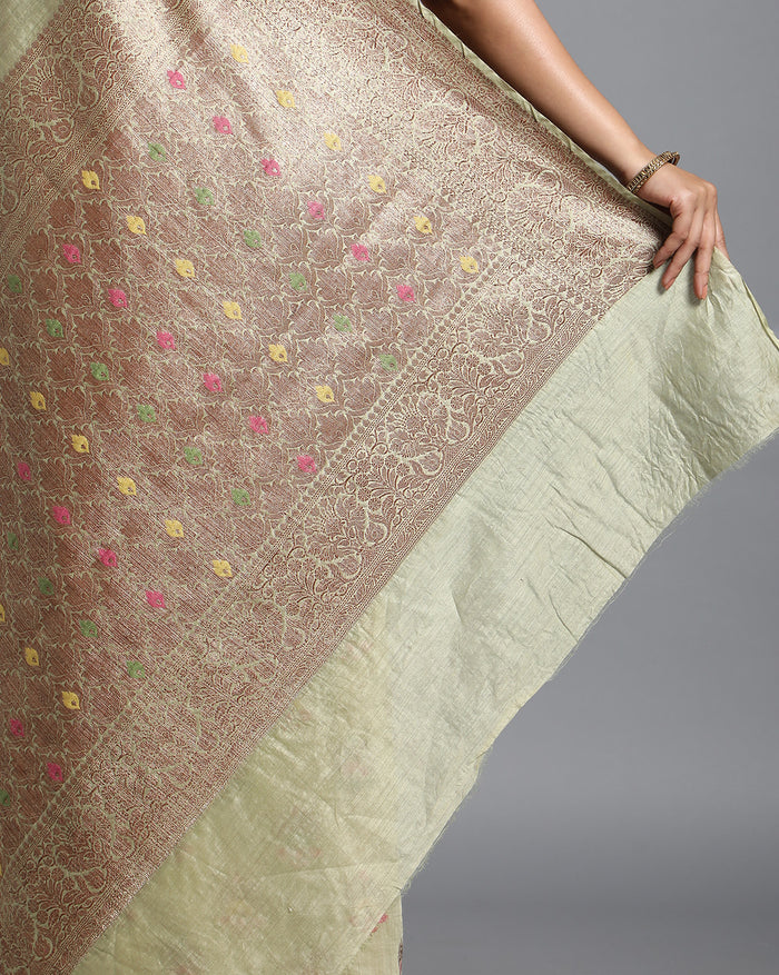 Shop Online Silkmark Certified Banarasi Muga Tussar Saree