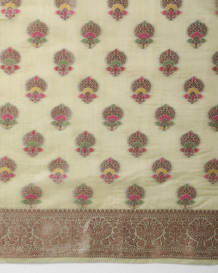 Shop Online Silkmark Certified Banarasi Muga Tussar Saree