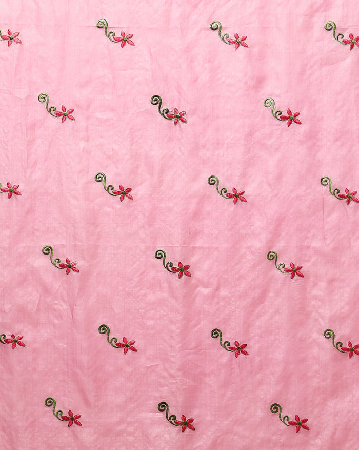 Silkmark Certified Pure Tussar Classy Embroidered Pink Saree