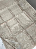 Indiehaat | Silkmark Tussar Silk Cutwork Saree Beige