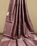 Silkmark Ghicha Tussar Illuminating Wine Saree