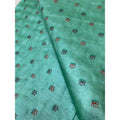 Silkmark Certified Pure Tussar Silk Embroidered Handloom Blue Saree with Blouse (Tussar by Tussar)-Indiehaat