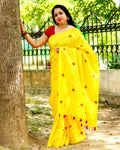 Tussar Silk Saree Online – Floral Buti Embroidery – Festive – Indiehaat
