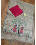 Silkmark Tussar Beige Madhubani Artistic Dupatta & Pink Top