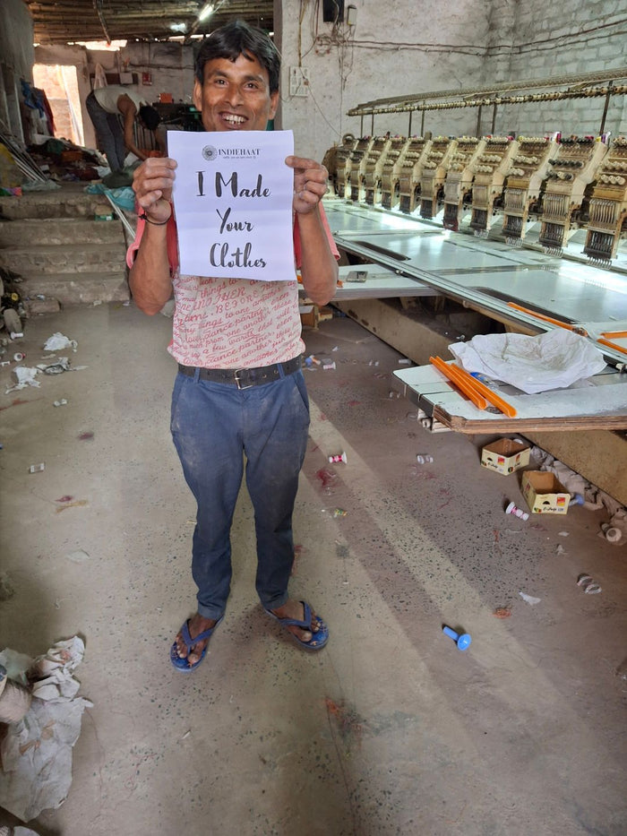 Vivid fuchsia pink katan silk unstitched suit set with a large hand block printed feather-like botanical motif on the dupatta
