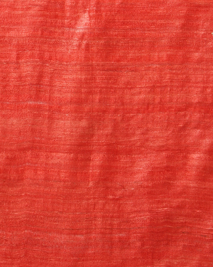 Silkmark Tussar Glowing Blockprint Black & Red Saree