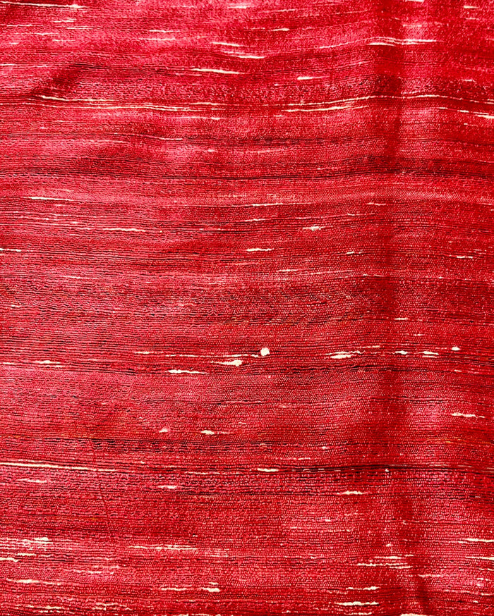 Silkmark Tussar Sunny Blockprint Mustard & Red Saree