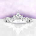Chevron Wedding Band V Shaped Stacking Ring on light purple background