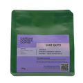 Green coffee package with purple label